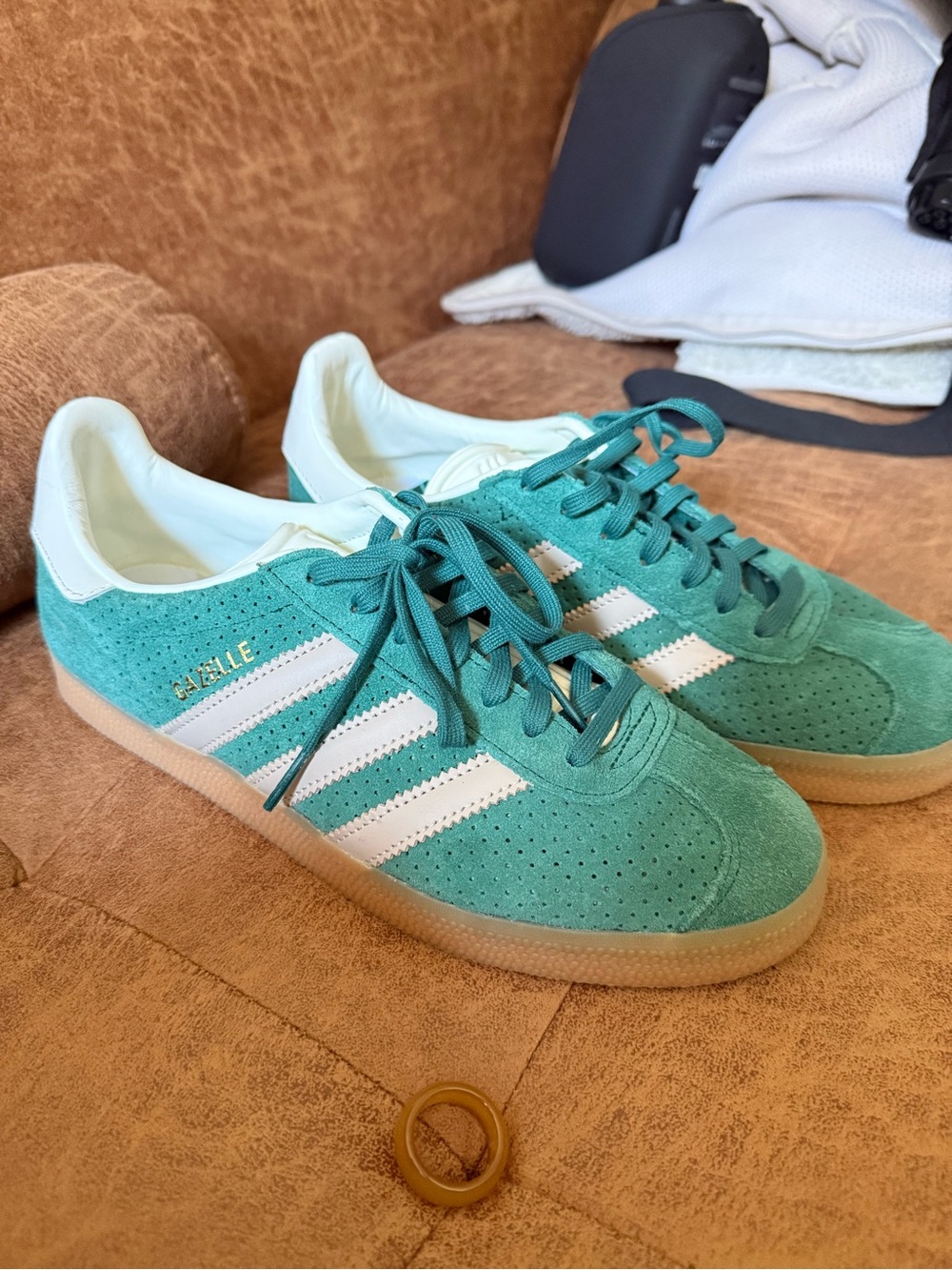 Adidas Gazelle Green Suede Sneakers